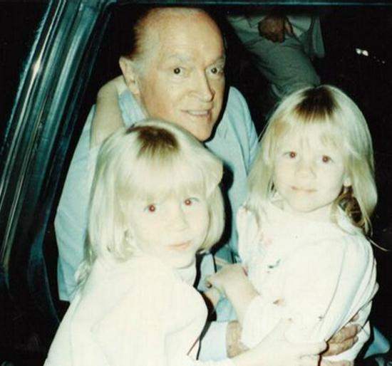 Bob Hope and the Albright twins. Bob Hope and the Albright twins.