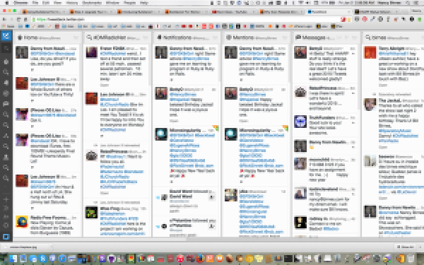 A screen-grab of my Tweetdeck.