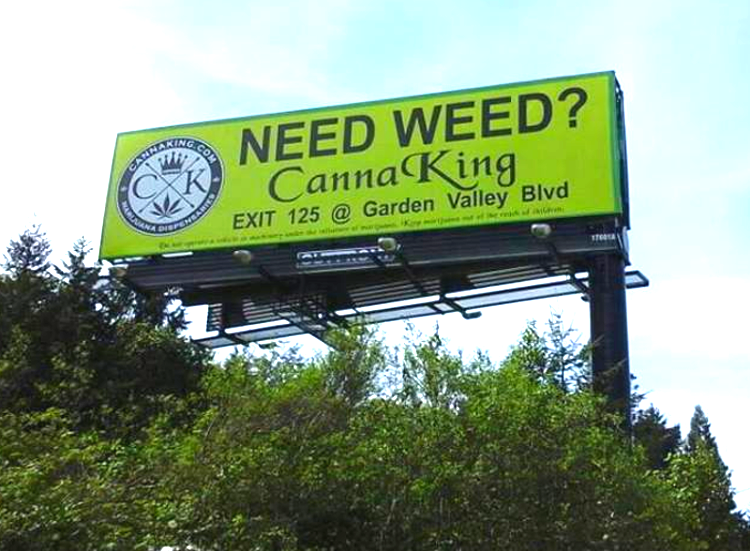 Photo of a billboard in Colorado saying Need Weed? Photo of a billboard in Colorado saying Need Weed?